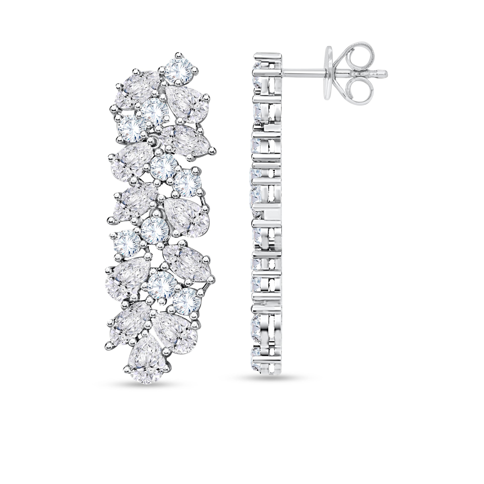 14K White Gold Multi-Shape Lab-Grown Diamond Earrings – 7.46 CT, fine jewellery by Luster d'Anvers, Antwerp