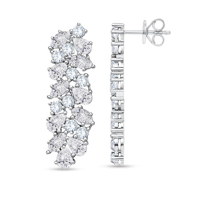 14K White Gold Multi-Shape Lab-Grown Diamond Earrings – 7.46 CT, fine jewellery by Luster d'Anvers, Antwerp