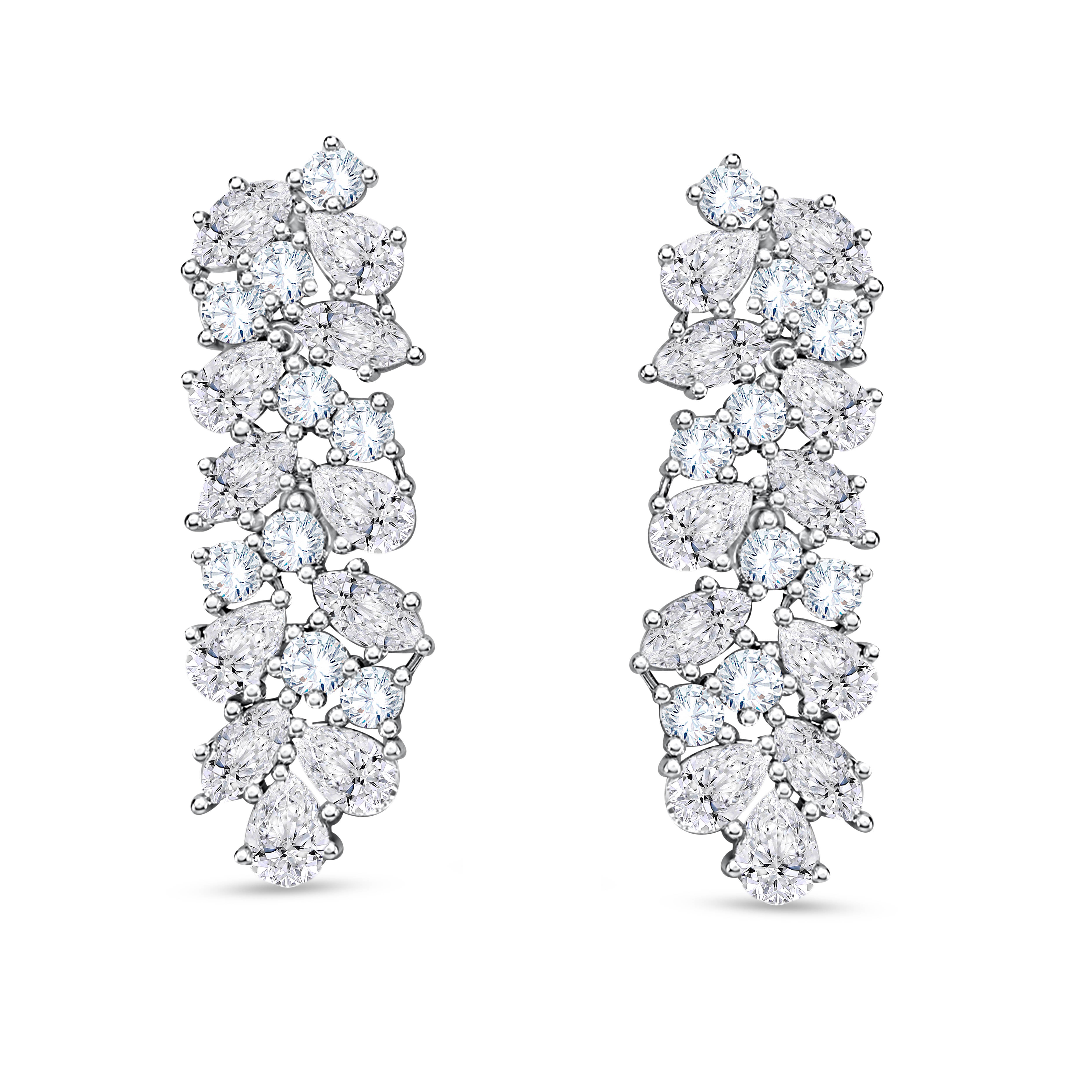 14K White Gold Multi-Shape Lab-Grown Diamond Earrings – 7.46 CT, fine jewellery by Luster d'Anvers, Antwerp