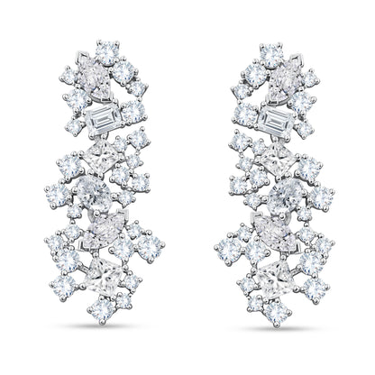14K White Gold Multi-Shape Lab-Grown Diamond Earrings – 5.19 CT, fine jewellery by Luster d'Anvers, Antwerp
