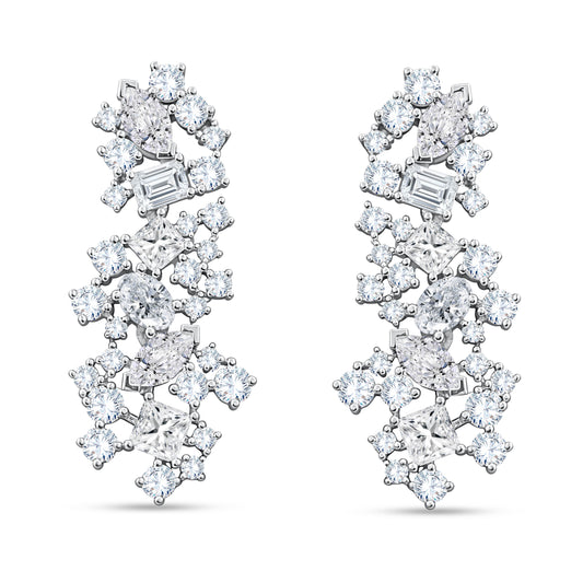 14K White Gold Multi-Shape Lab-Grown Diamond Earrings – 5.19 CT, fine jewellery by Luster d'Anvers, Antwerp