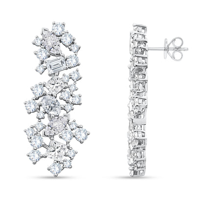 14K White Gold Multi-Shape Lab-Grown Diamond Earrings – 5.19 CT, fine jewellery by Luster d'Anvers, Antwerp