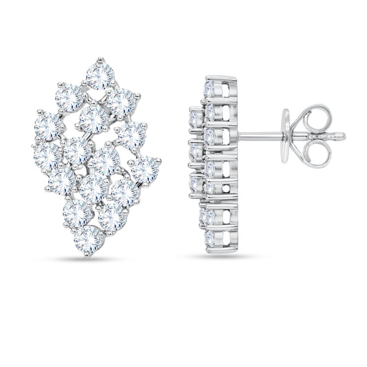 14K White Gold Multi-Shape Lab-Grown Diamond Earrings – 2.3 CT, fine jewellery by Luster d'Anvers, Antwerp