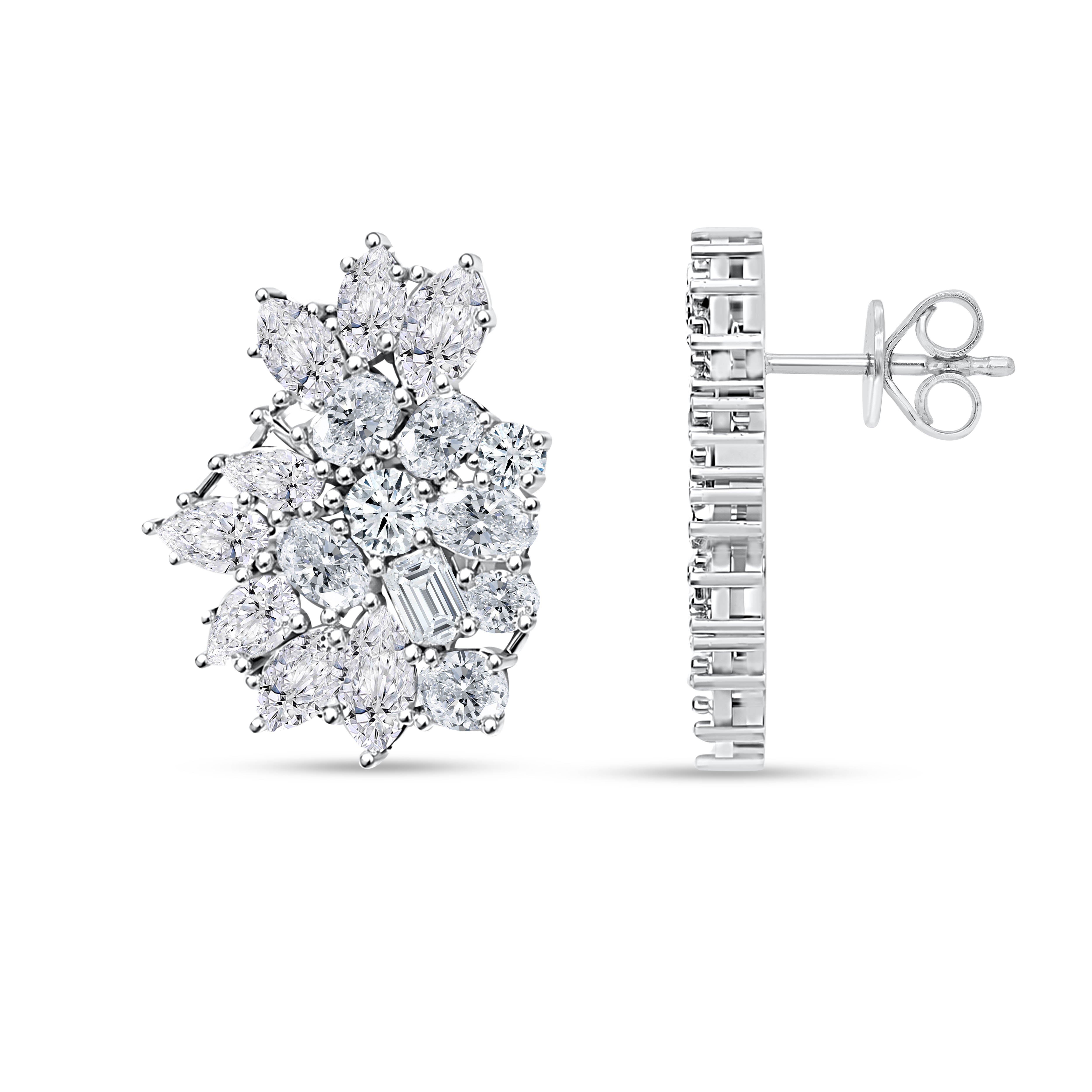 10K White Gold Round Cut Lab-Grown Diamond Earrings – 4.46 CT, fine jewellery by Luster d'Anvers, Antwerp
