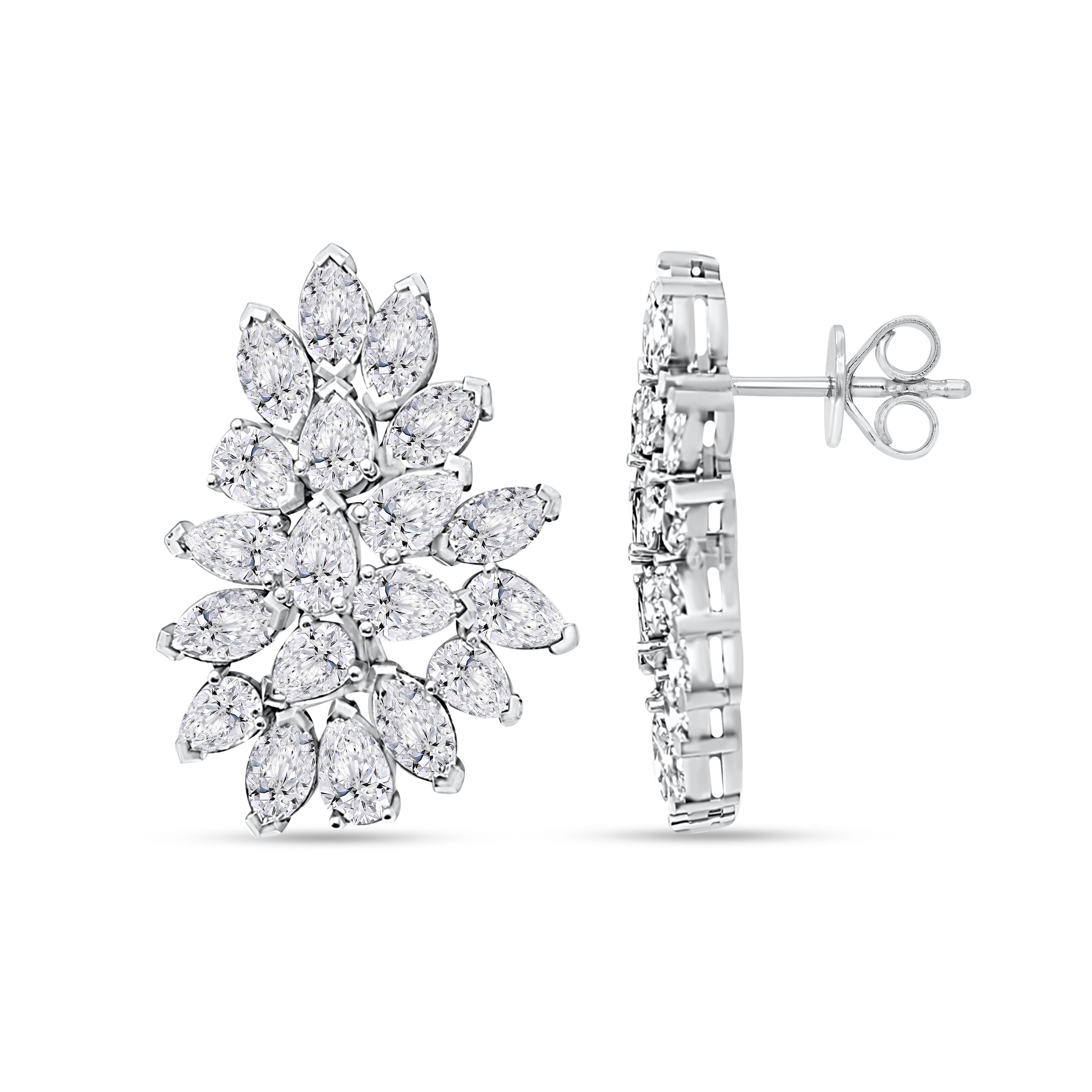 10K White Gold Multi-Shape Lab-Grown Diamond Earrings – 3.47 CT, fine jewellery by Luster d'Anvers, Antwerp