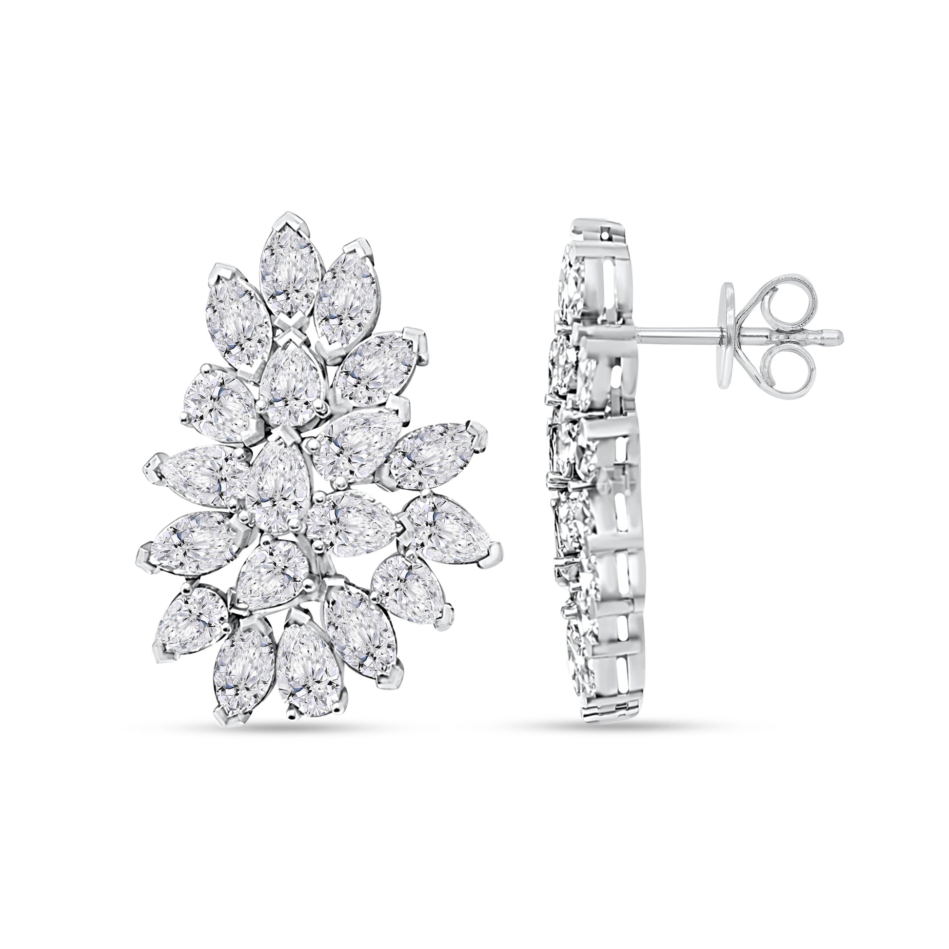 10K White Gold Multi-Shape Lab-Grown Diamond Earrings – 3.47 CT, fine jewellery by Luster d'Anvers, Antwerp