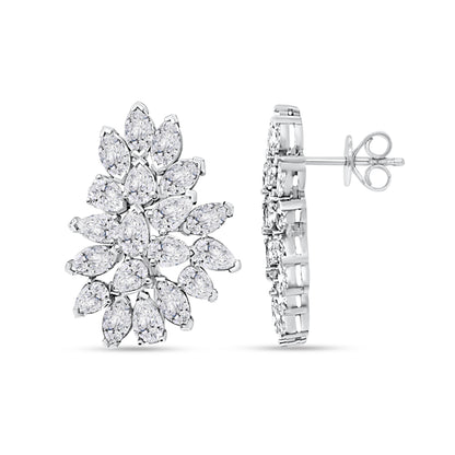 10K White Gold Multi-Shape Lab-Grown Diamond Earrings – 3.47 CT, fine jewellery by Luster d'Anvers, Antwerp