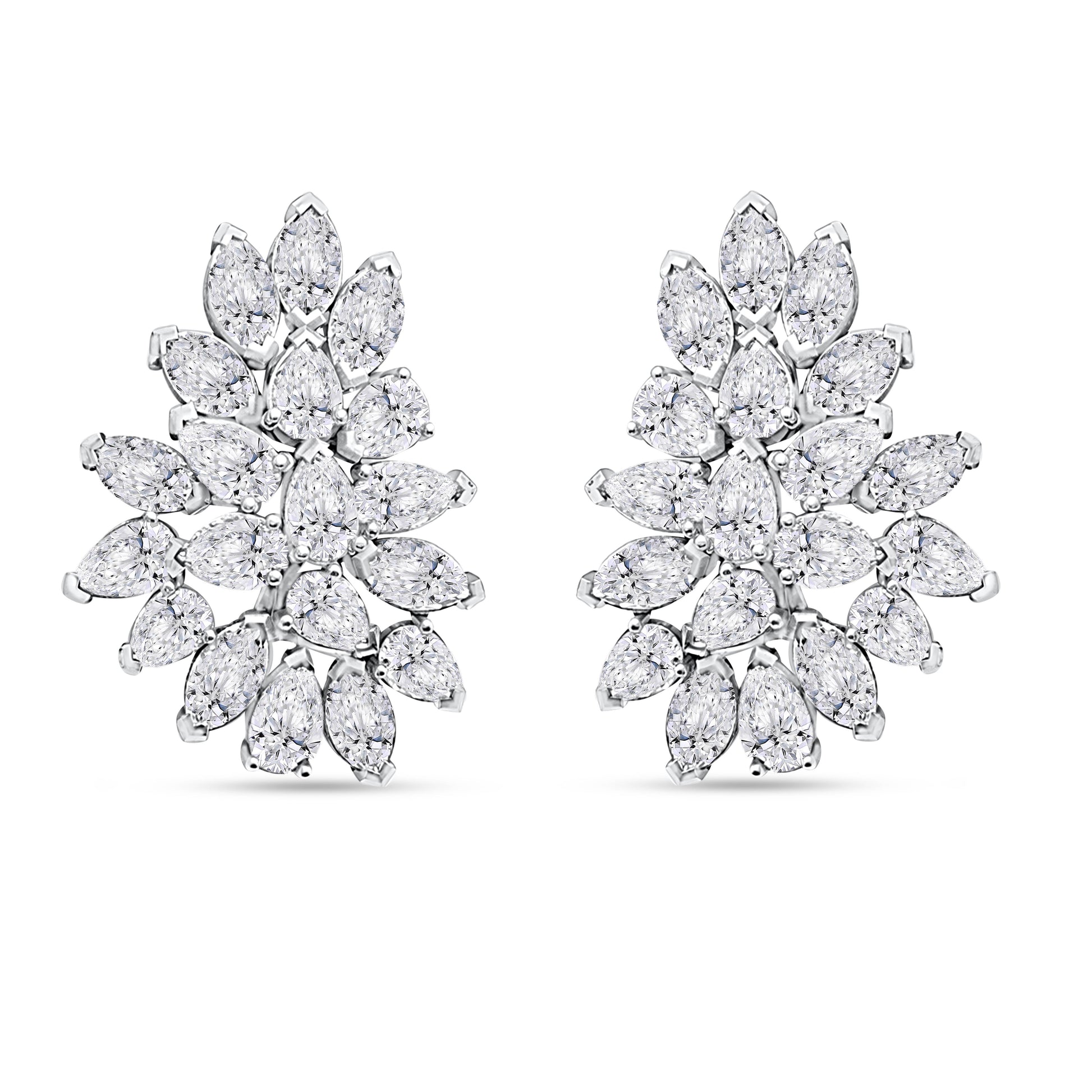 10K White Gold Multi-Shape Lab-Grown Diamond Earrings – 3.47 CT, fine jewellery by Luster d'Anvers, Antwerp