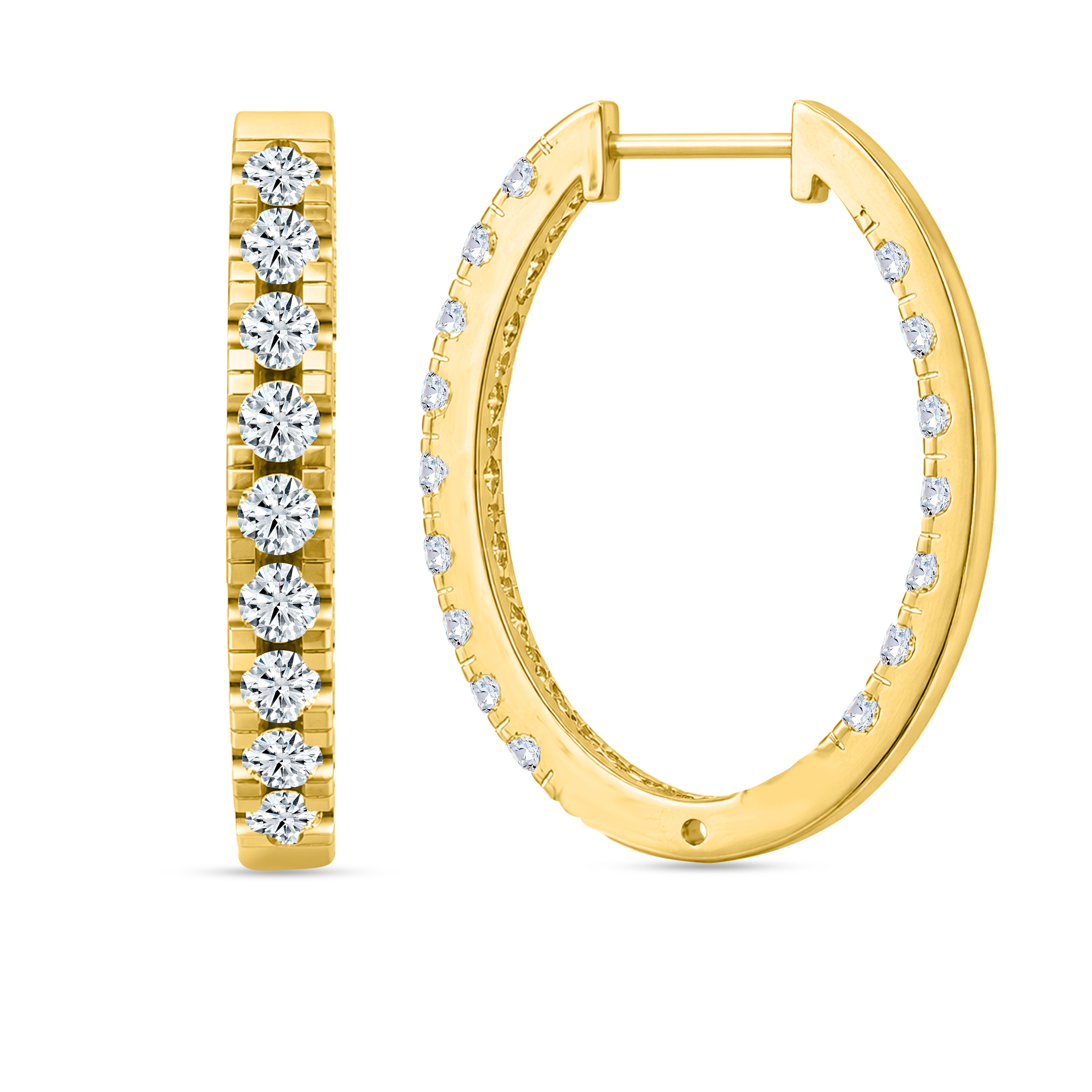 10K White Gold Round Cut Lab-Grown Diamond Earrings – 1.37 CT, fine jewellery by Luster d'Anvers, Antwerp
