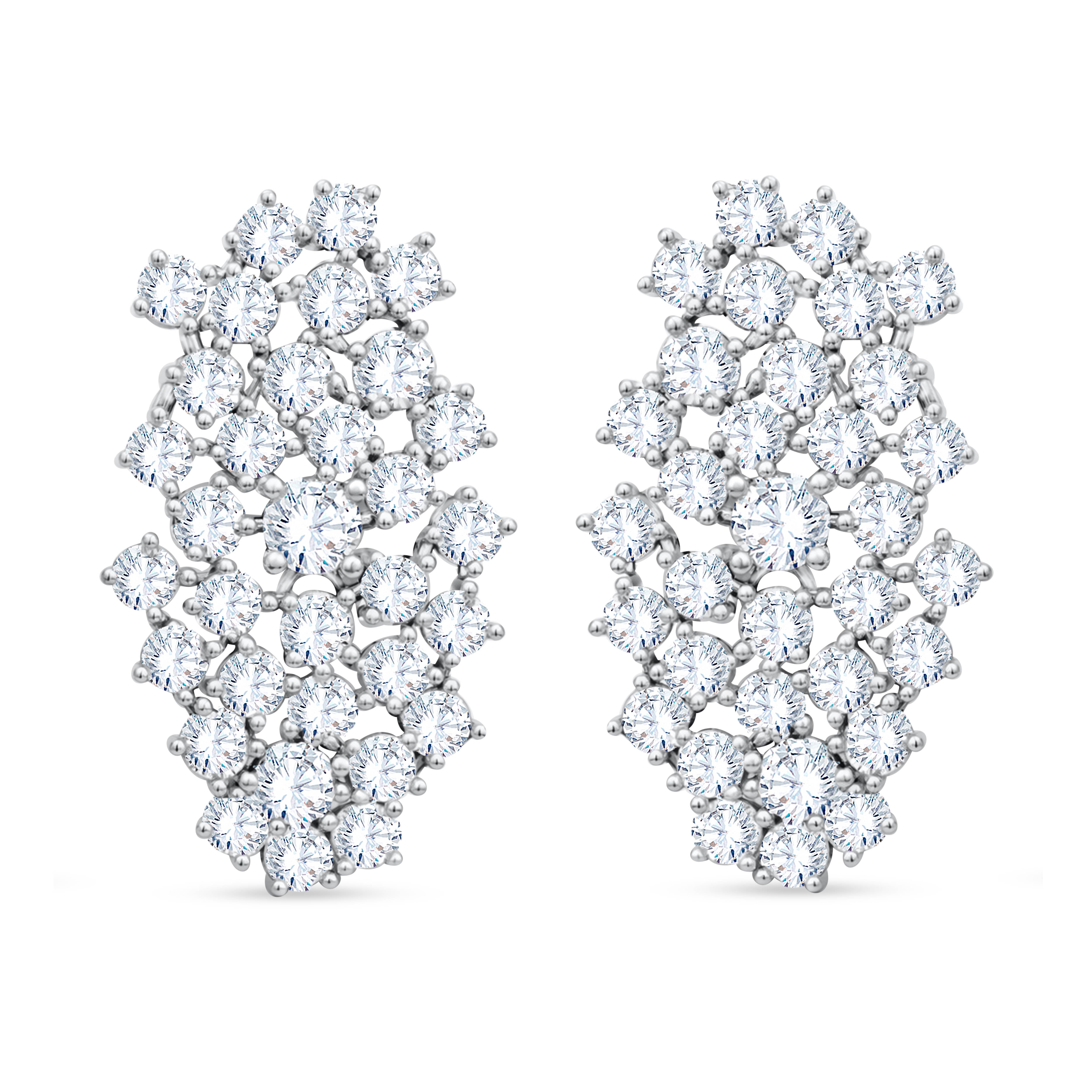 14K White Gold Multi-Shape Lab-Grown Diamond Earrings – 1.89 CT, fine jewellery by Luster d'Anvers, Antwerp