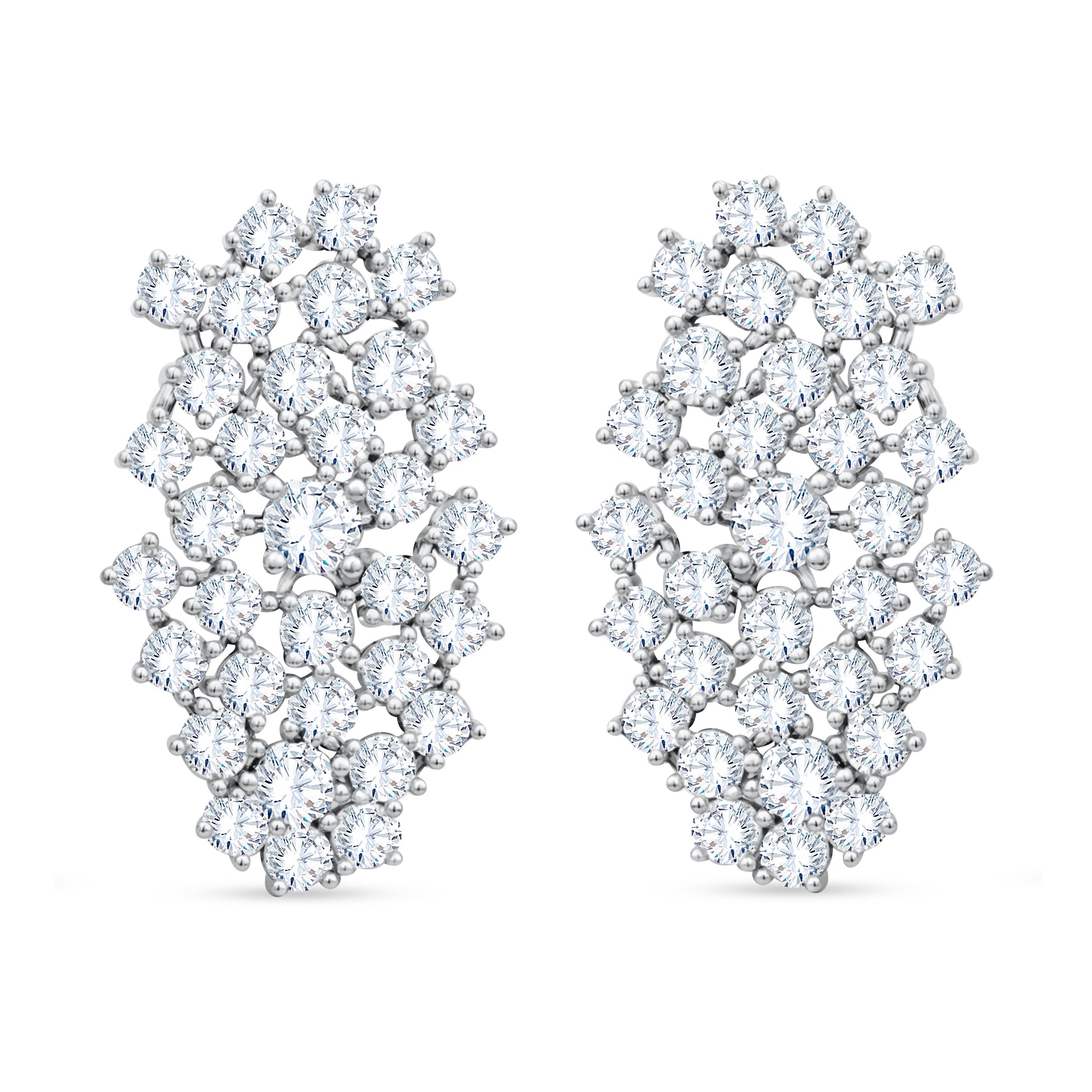 14K White Gold Multi-Shape Lab-Grown Diamond Earrings – 1.89 CT, fine jewellery by Luster d'Anvers, Antwerp