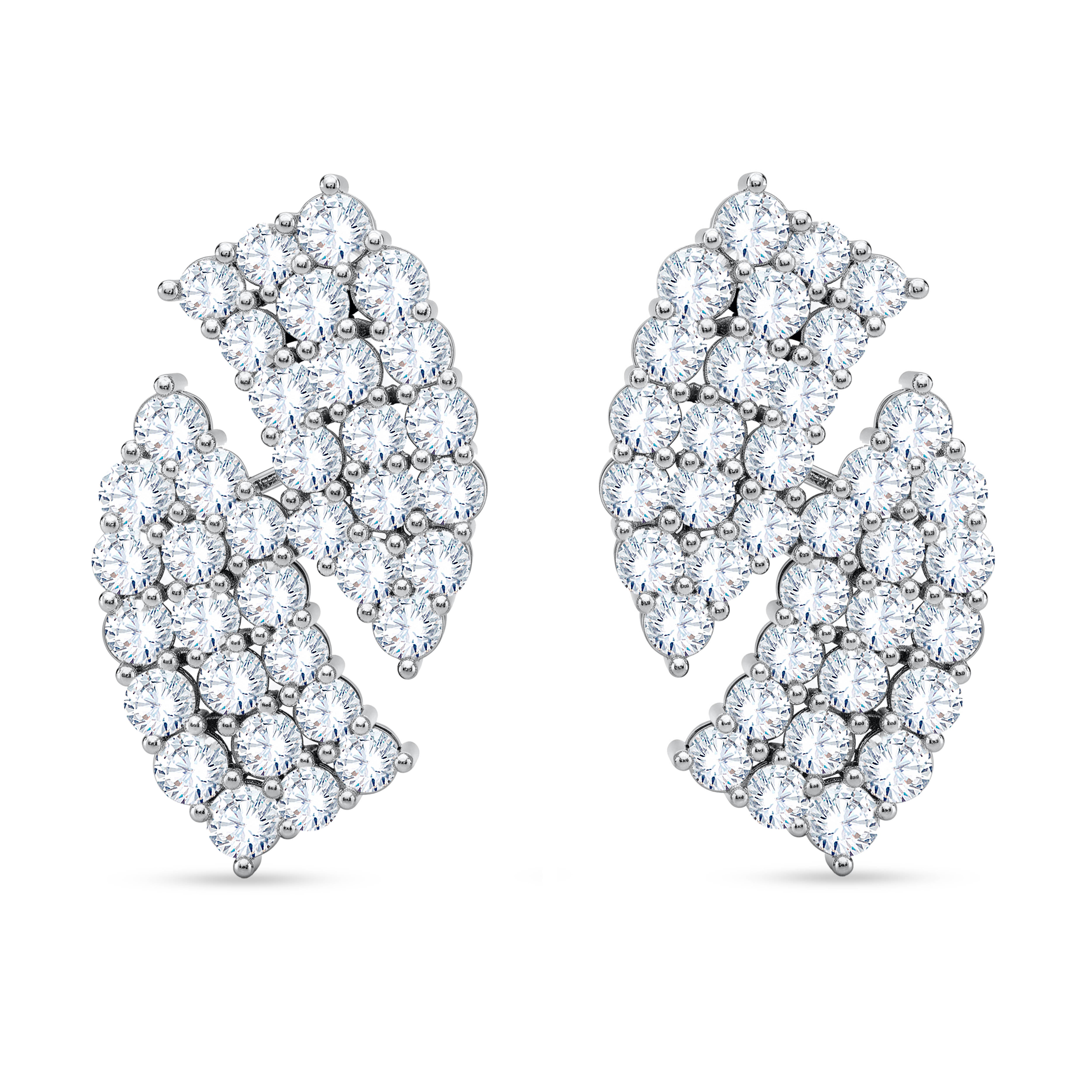 10K White Gold Multi-Shape Lab-Grown Diamond Earrings – 3.31 CT, fine jewellery by Luster d'Anvers, Antwerp
