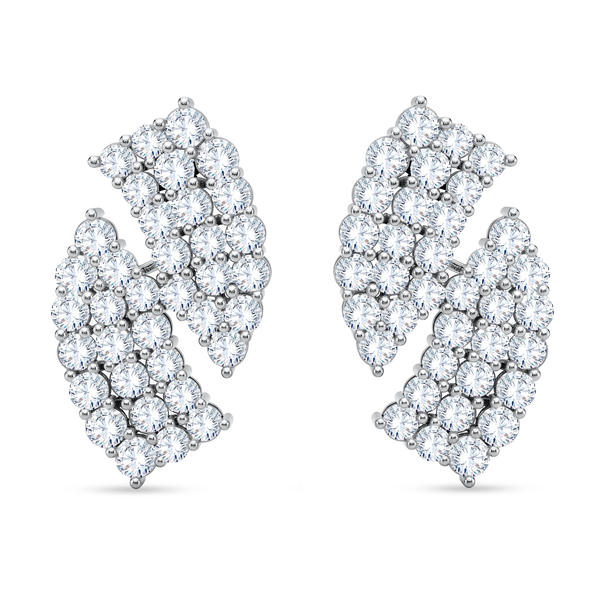 10K White Gold Multi-Shape Lab-Grown Diamond Earrings – 3.31 CT, fine jewellery by Luster d'Anvers, Antwerp