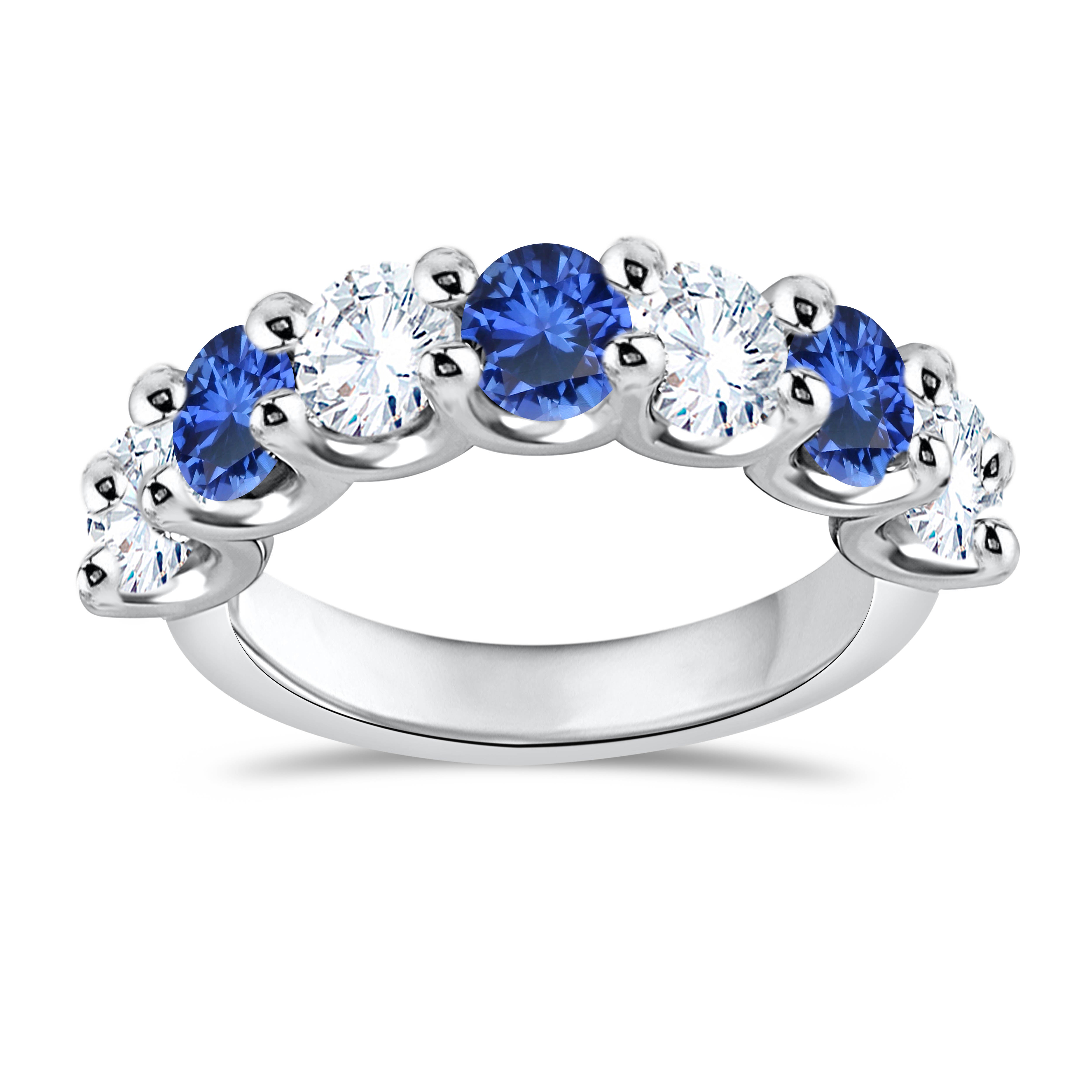 14K Yellow Gold Round Cut Lab-Grown Diamond & Sapphire Ring – 3.32 CT, fine jewellery by Luster d'Anvers, Antwerp