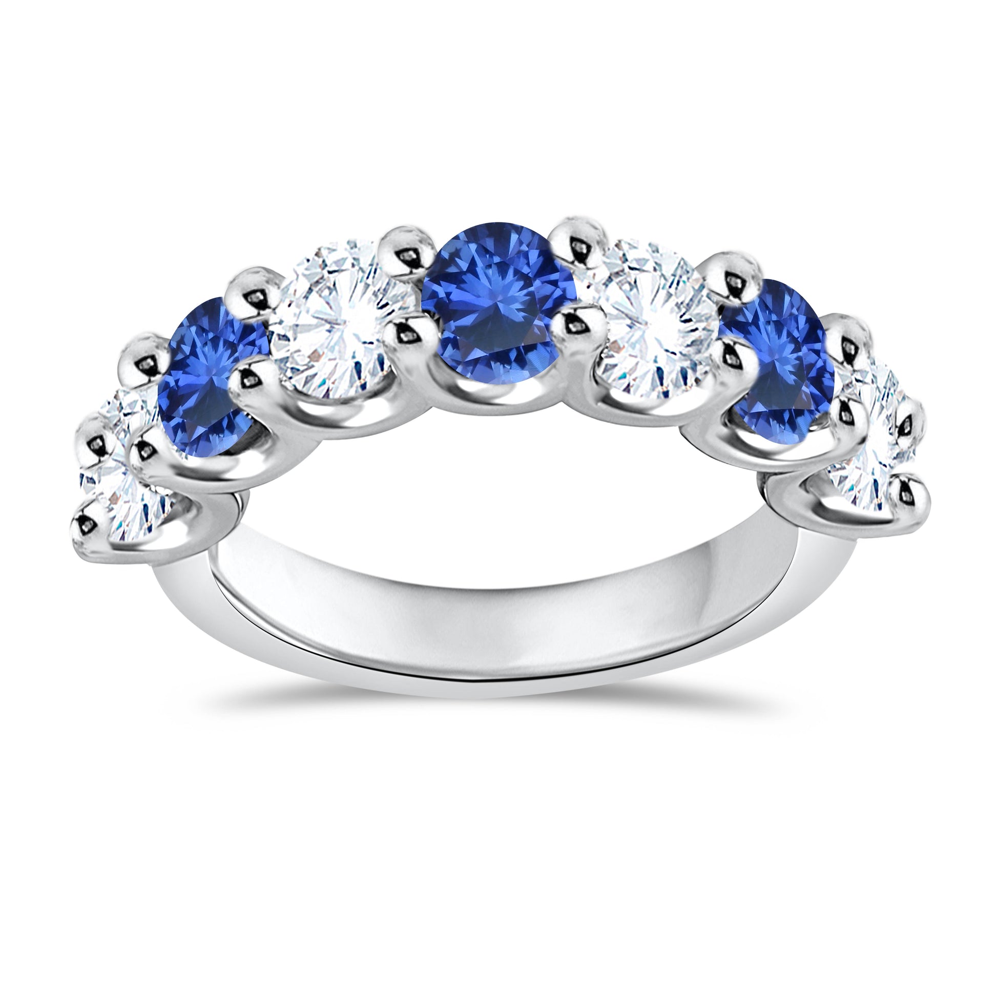 14K Yellow Gold Round Cut Lab-Grown Diamond & Sapphire Ring – 3.32 CT, fine jewellery by Luster d'Anvers, Antwerp