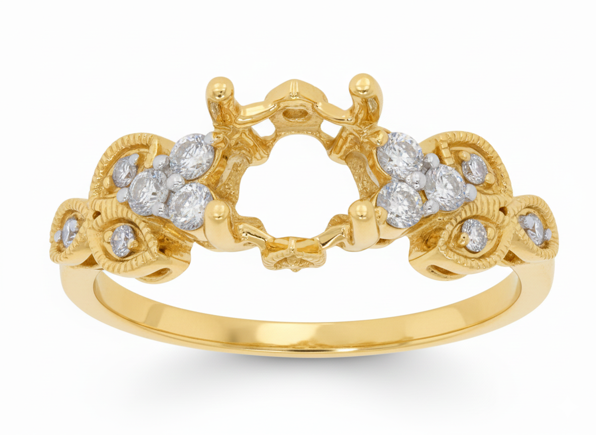 14K Yellow Gold Round Cut Lab-Grown Diamond Ring – 0.25 CT, fine jewellery by Luster d'Anvers, Antwerp