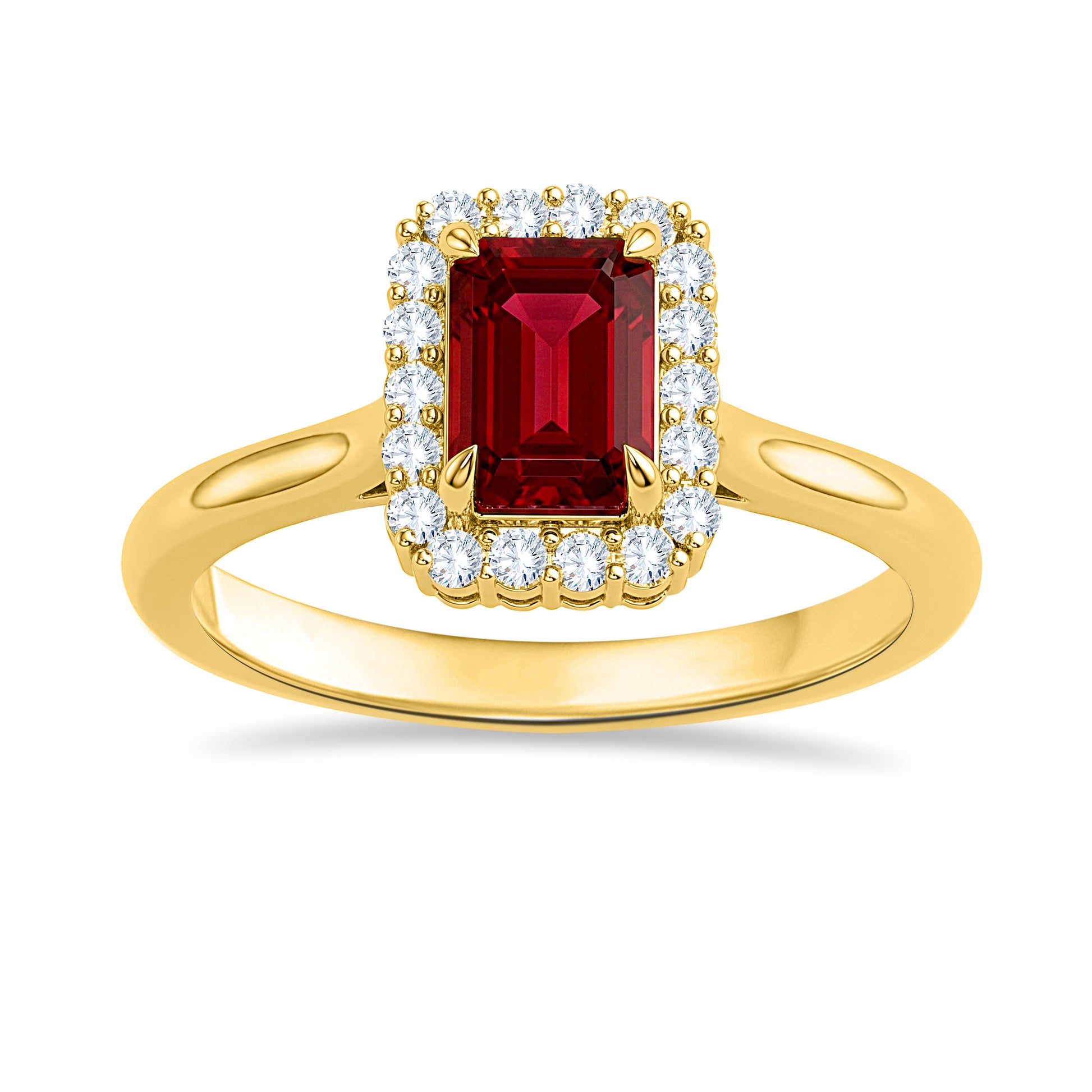 10K White Gold Emerald Cut Lab-Grown Diamond & Ruby Ring – 1.32 CT, fine jewellery by Luster d'Anvers, Antwerp