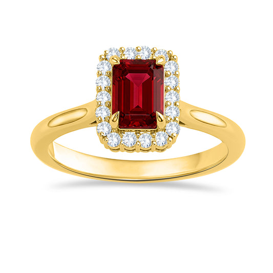 10K White Gold Emerald Cut Lab-Grown Diamond & Ruby Ring – 1.32 CT, fine jewellery by Luster d'Anvers, Antwerp