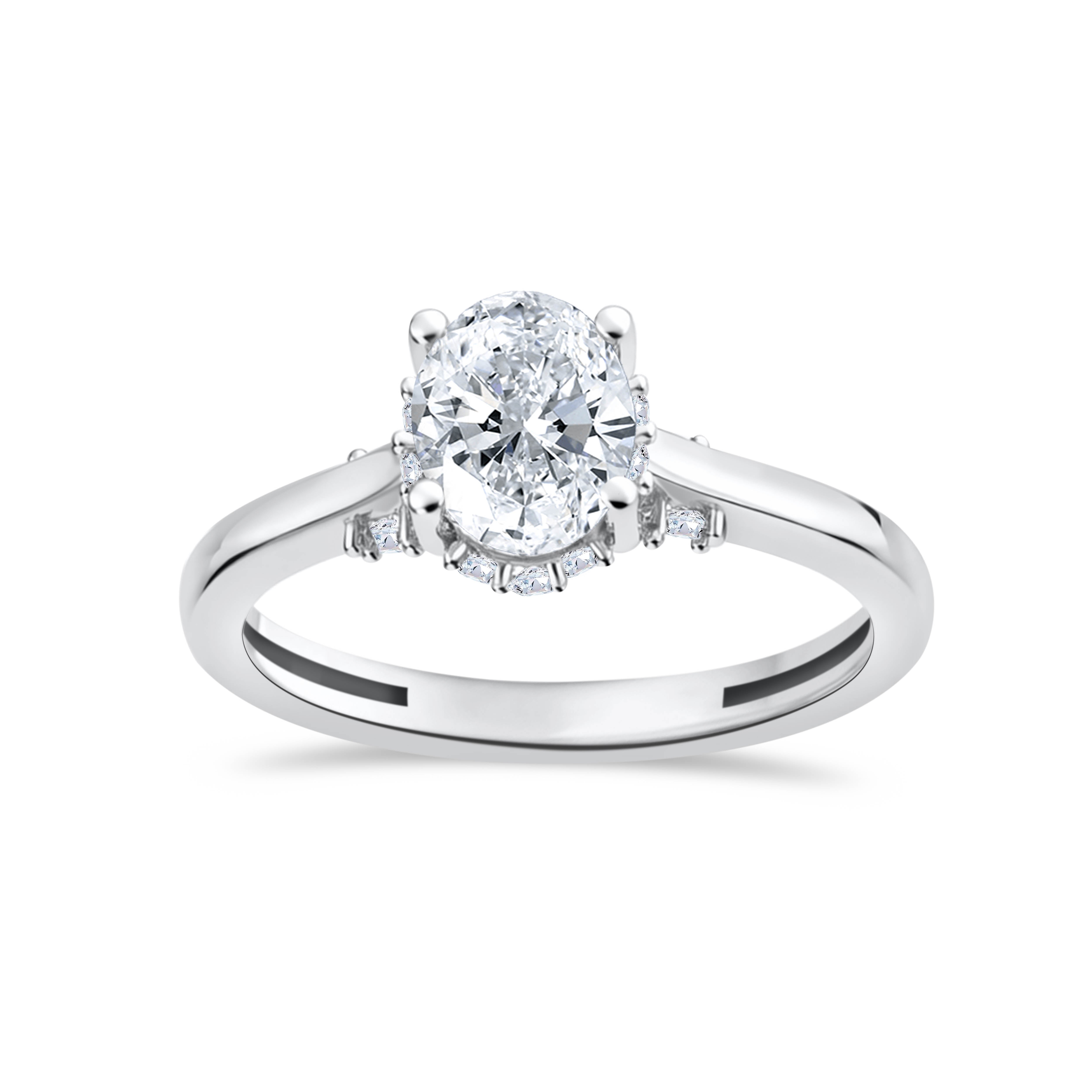 14K White Gold Oval Cut Lab-Grown Diamond Ring – 1.44 CT, fine jewellery by Luster d'Anvers, Antwerp