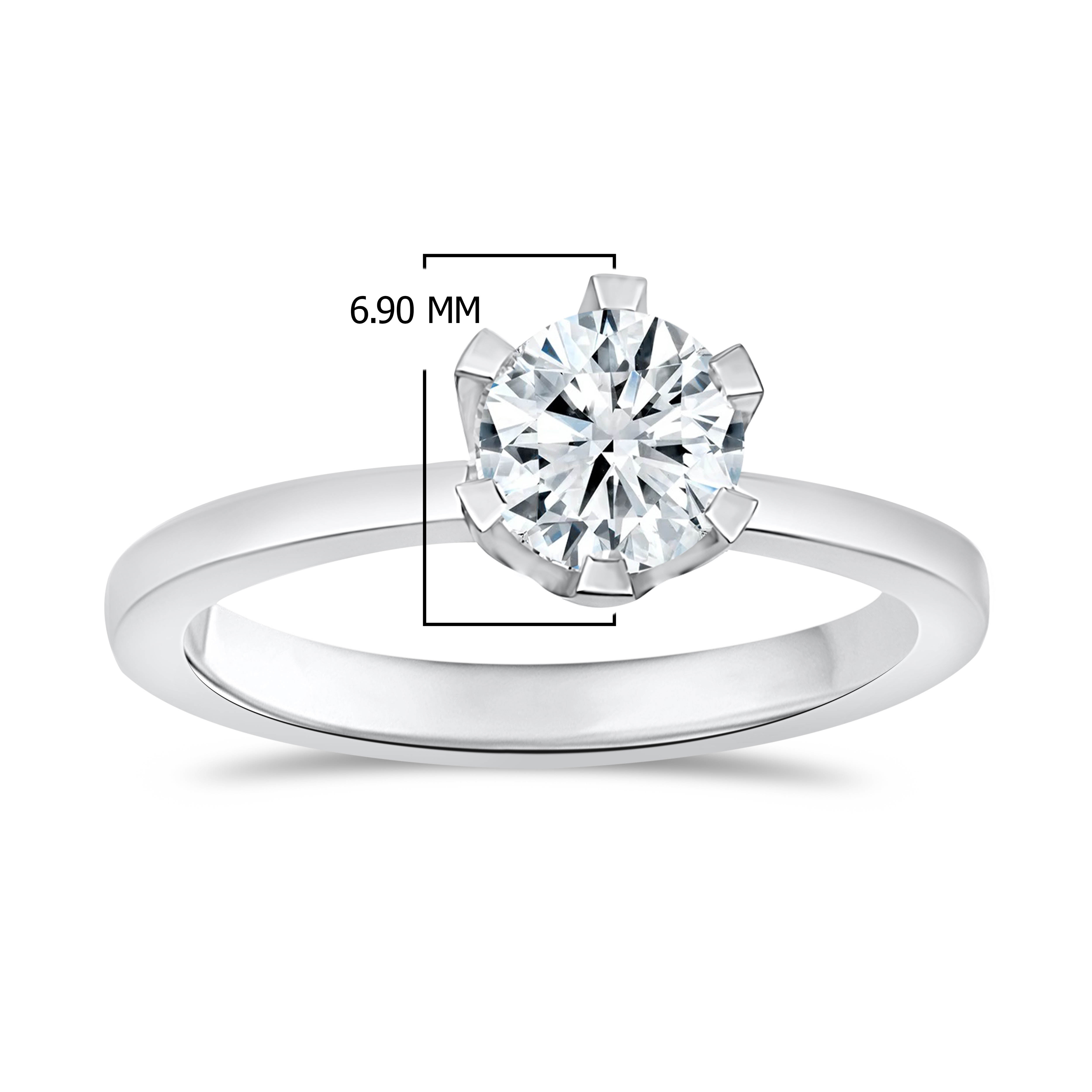 14K White Gold Round Cut Lab-Grown Diamond Ring – 1.19 CT, fine jewellery by Luster d'Anvers, Antwerp