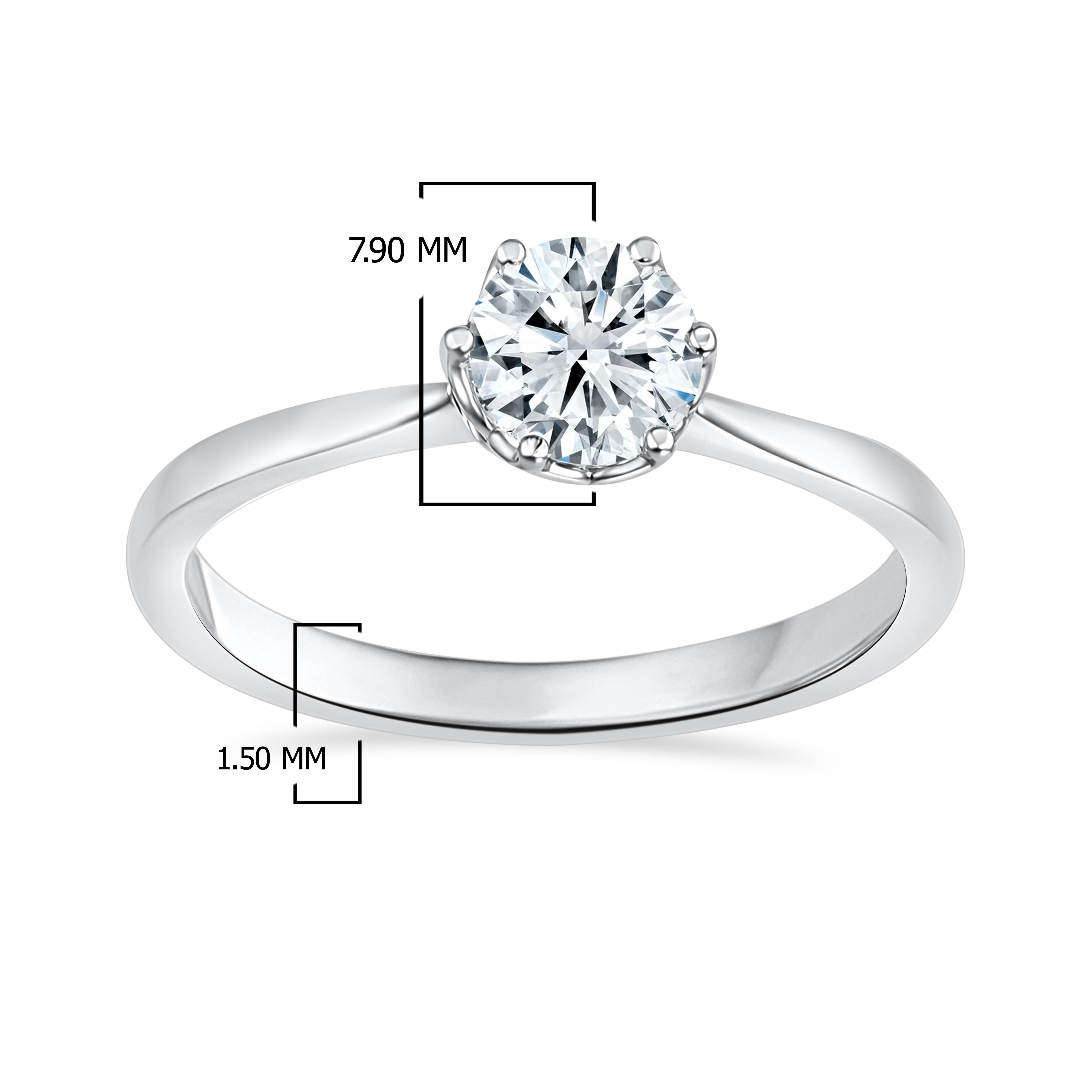 14K White Gold Round Cut Lab-Grown Diamond Ring – 1.1 CT, fine jewellery by Luster d'Anvers, Antwerp