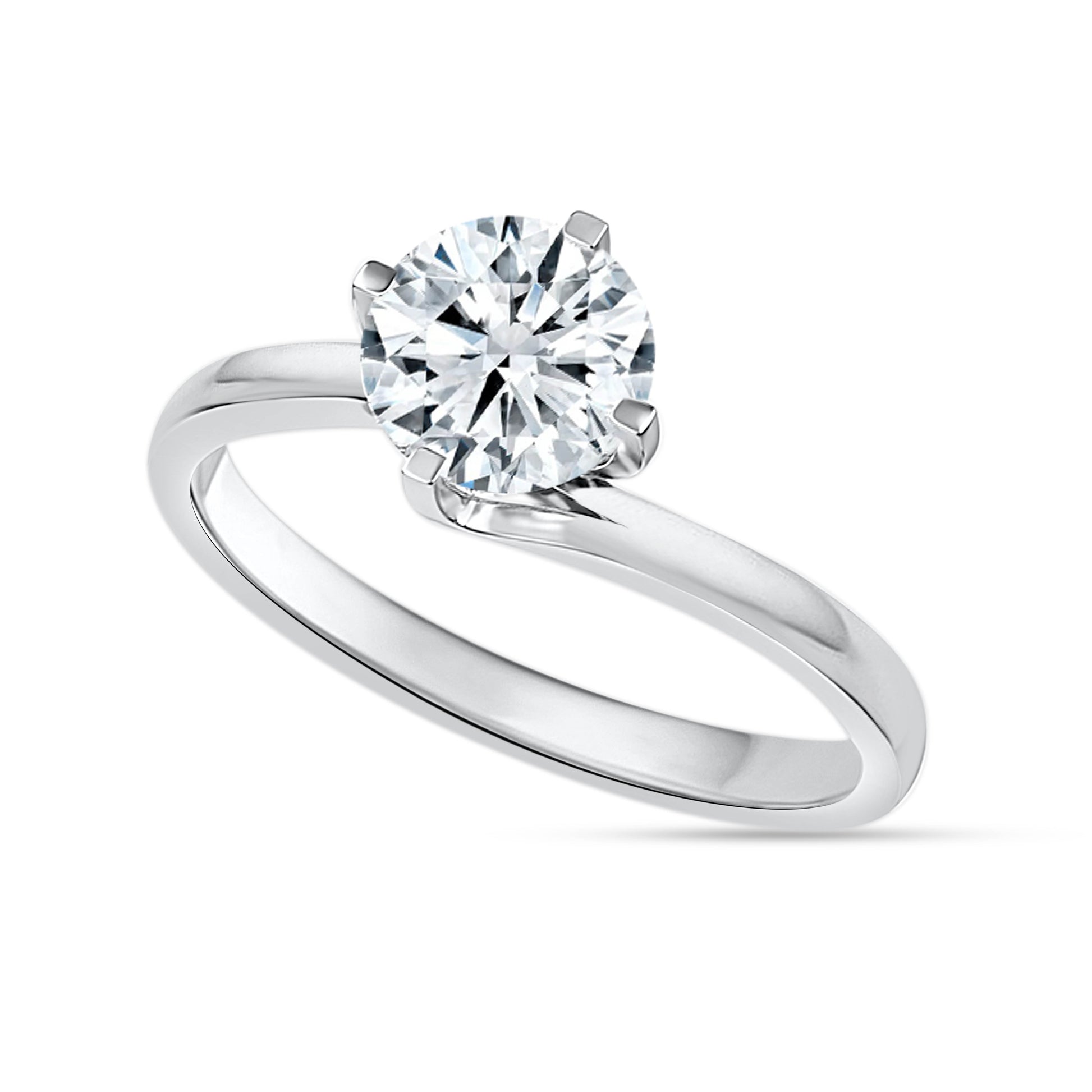 14K White Gold Round Cut Lab-Grown Diamond Ring – 1.09 CT, fine jewellery by Luster d'Anvers, Antwerp