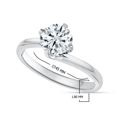 14K White Gold Round Cut Lab-Grown Diamond Ring – 1.09 CT, fine jewellery by Luster d'Anvers, Antwerp