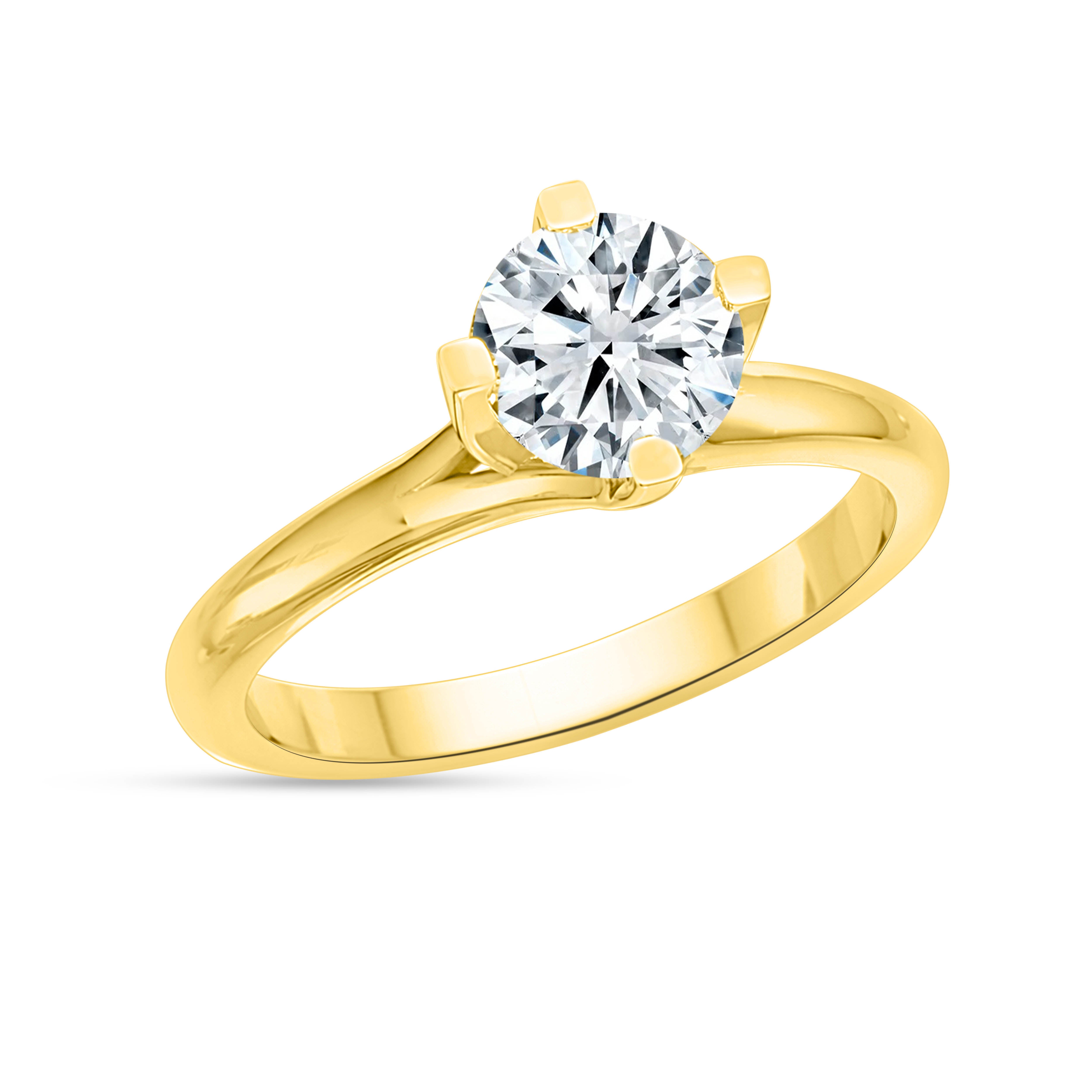 14K Yellow Gold Round Cut Lab-Grown Diamond Ring – 1.2 CT, fine jewellery by Luster d'Anvers, Antwerp