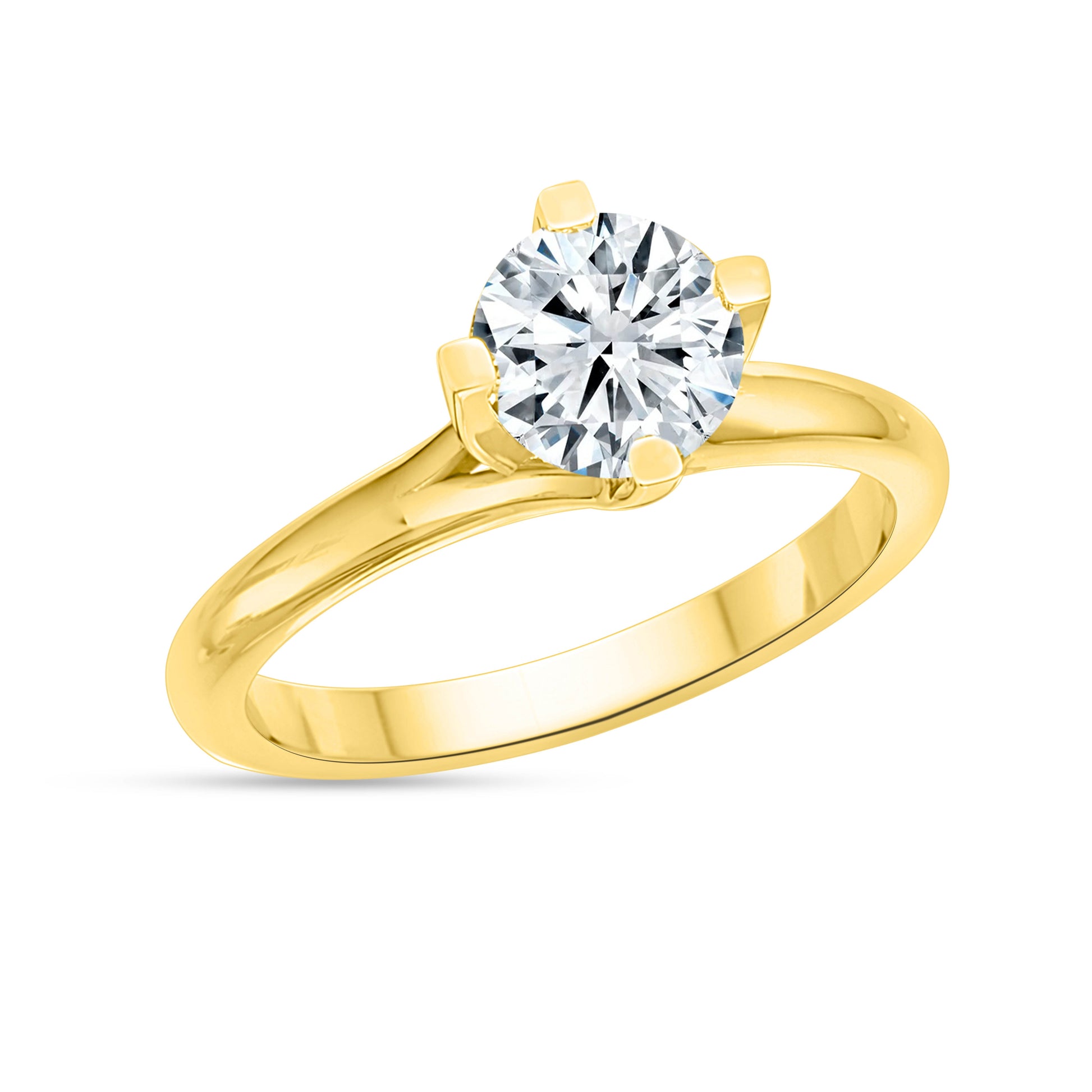 14K Yellow Gold Round Cut Lab-Grown Diamond Ring – 1.2 CT, fine jewellery by Luster d'Anvers, Antwerp