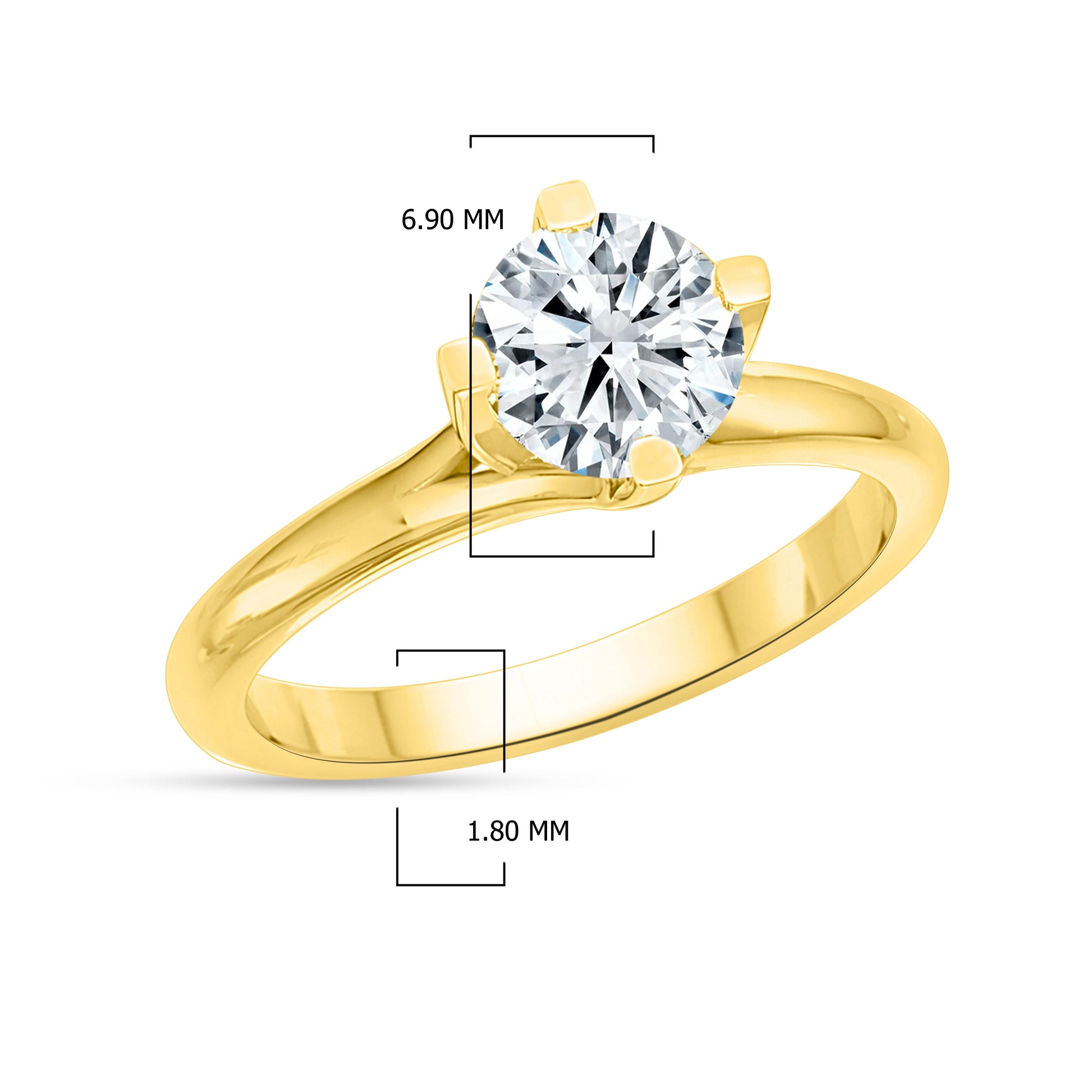 14K Yellow Gold Round Cut Lab-Grown Diamond Ring – 1.2 CT, fine jewellery by Luster d'Anvers, Antwerp