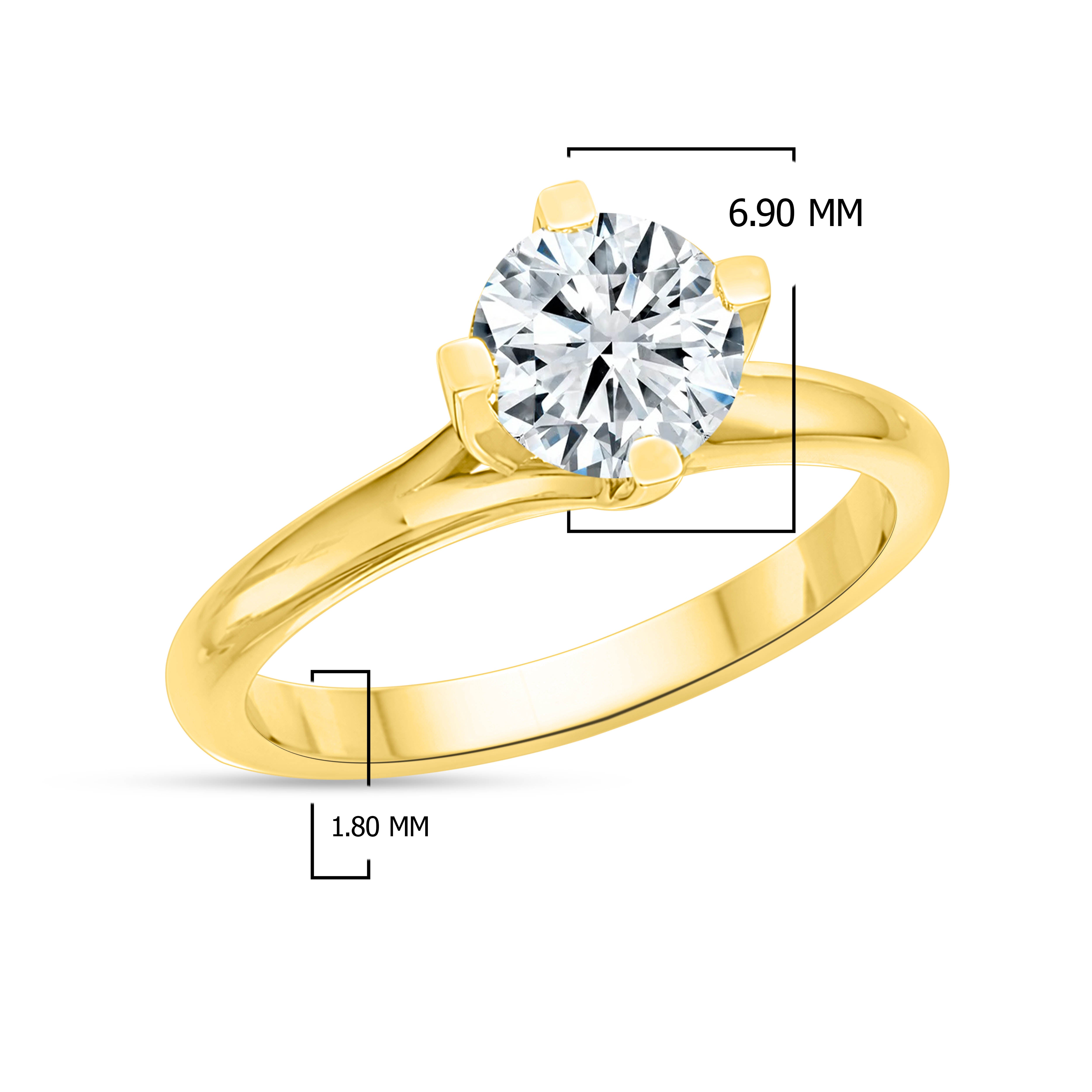 14K Yellow Gold Round Cut Lab-Grown Diamond Ring – 1.2 CT, fine jewellery by Luster d'Anvers, Antwerp