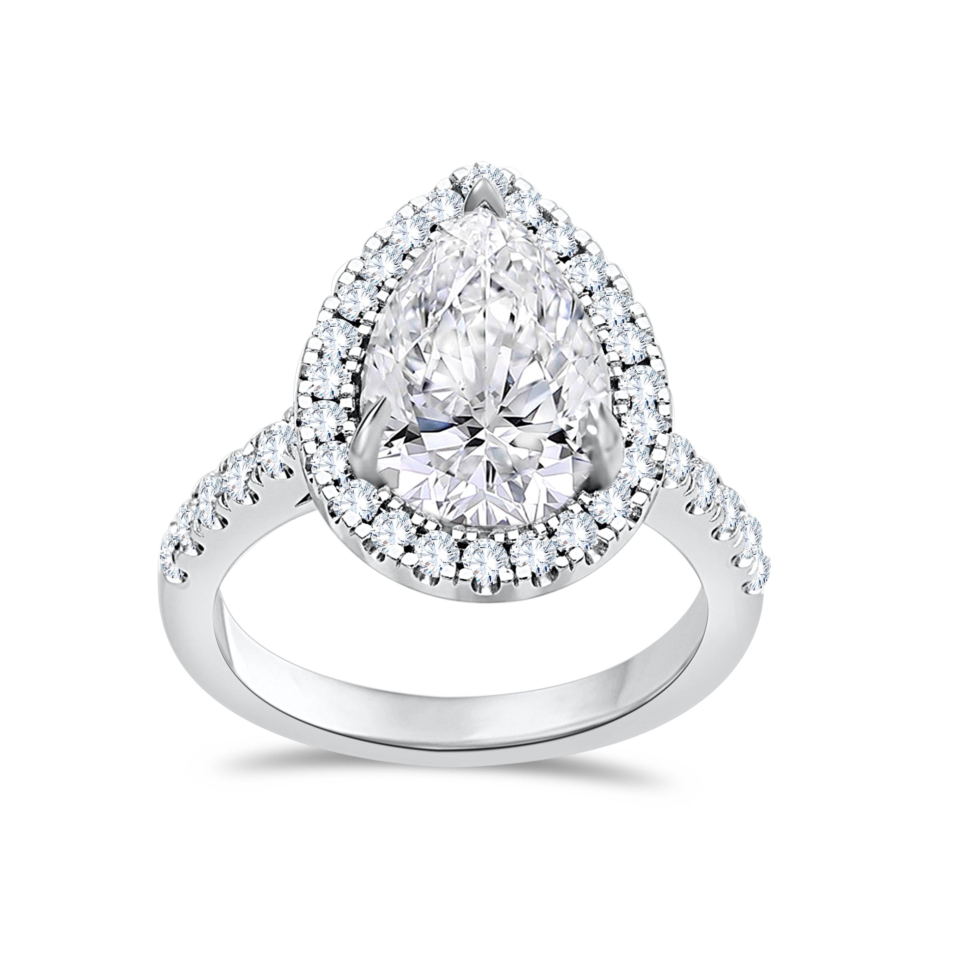 14K White Gold Pear Cut Lab-Grown Diamond Ring – 3.62 CT, fine jewellery by Luster d'Anvers, Antwerp