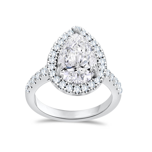 14K White Gold Pear Cut Lab-Grown Diamond Ring – 3.62 CT, fine jewellery by Luster d'Anvers, Antwerp