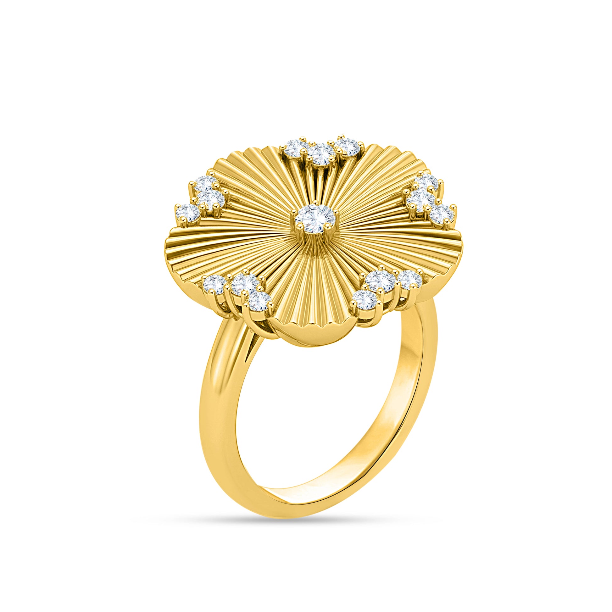 10K Yellow Gold Round Cut Lab-Grown Diamond Ring – 0.35 CT, fine jewellery by Luster d'Anvers, Antwerp