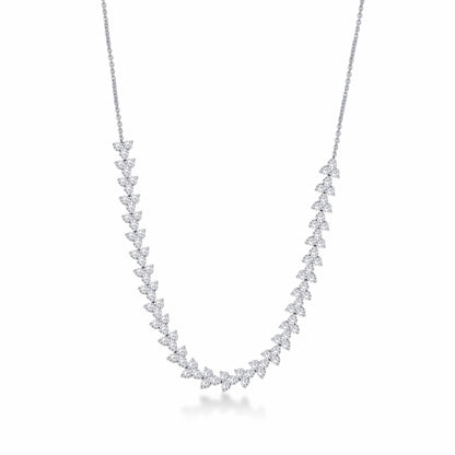 4.56 CTW Lab Grown Diamond V-Shape Necklace in 14K White Gold, fine jewellery by Luster d'Anvers, Antwerp