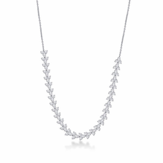 4.56 CTW Lab Grown Diamond V-Shape Necklace in 14K White Gold