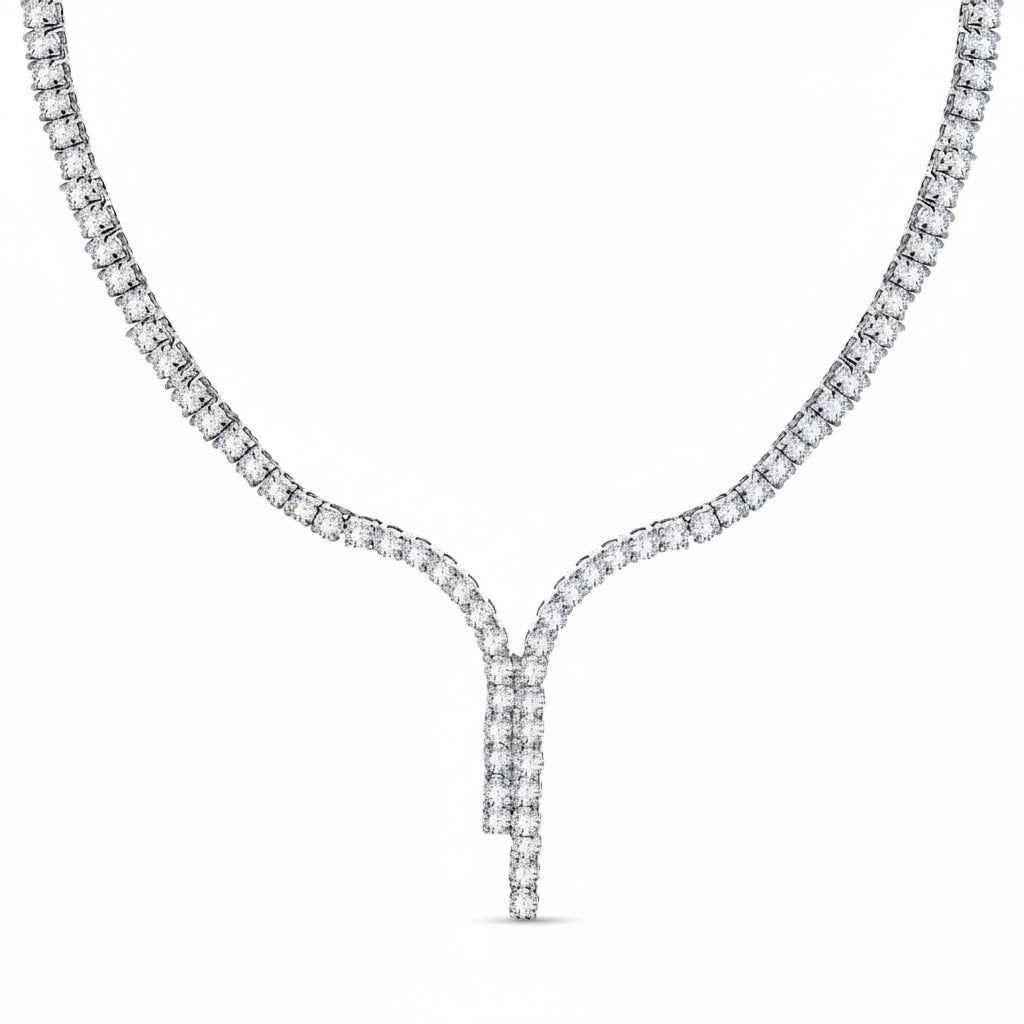 10K White Gold Round Cut Lab-Grown Diamond Necklace – 3.64 CT, fine jewellery by Luster d'Anvers, Antwerp