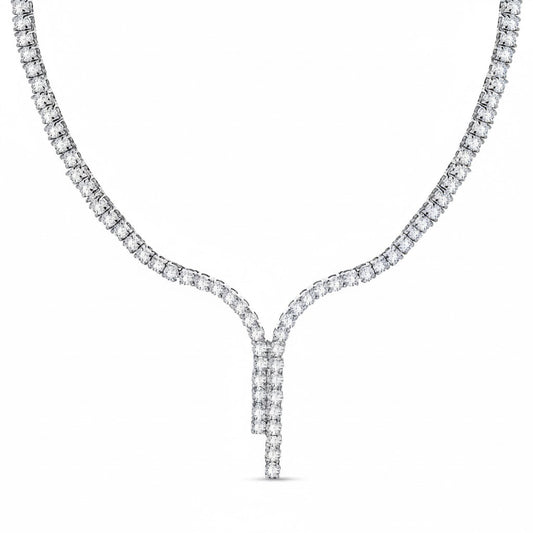 10K White Gold Round Cut Lab-Grown Diamond Necklace – 3.64 CT, fine jewellery by Luster d'Anvers, Antwerp
