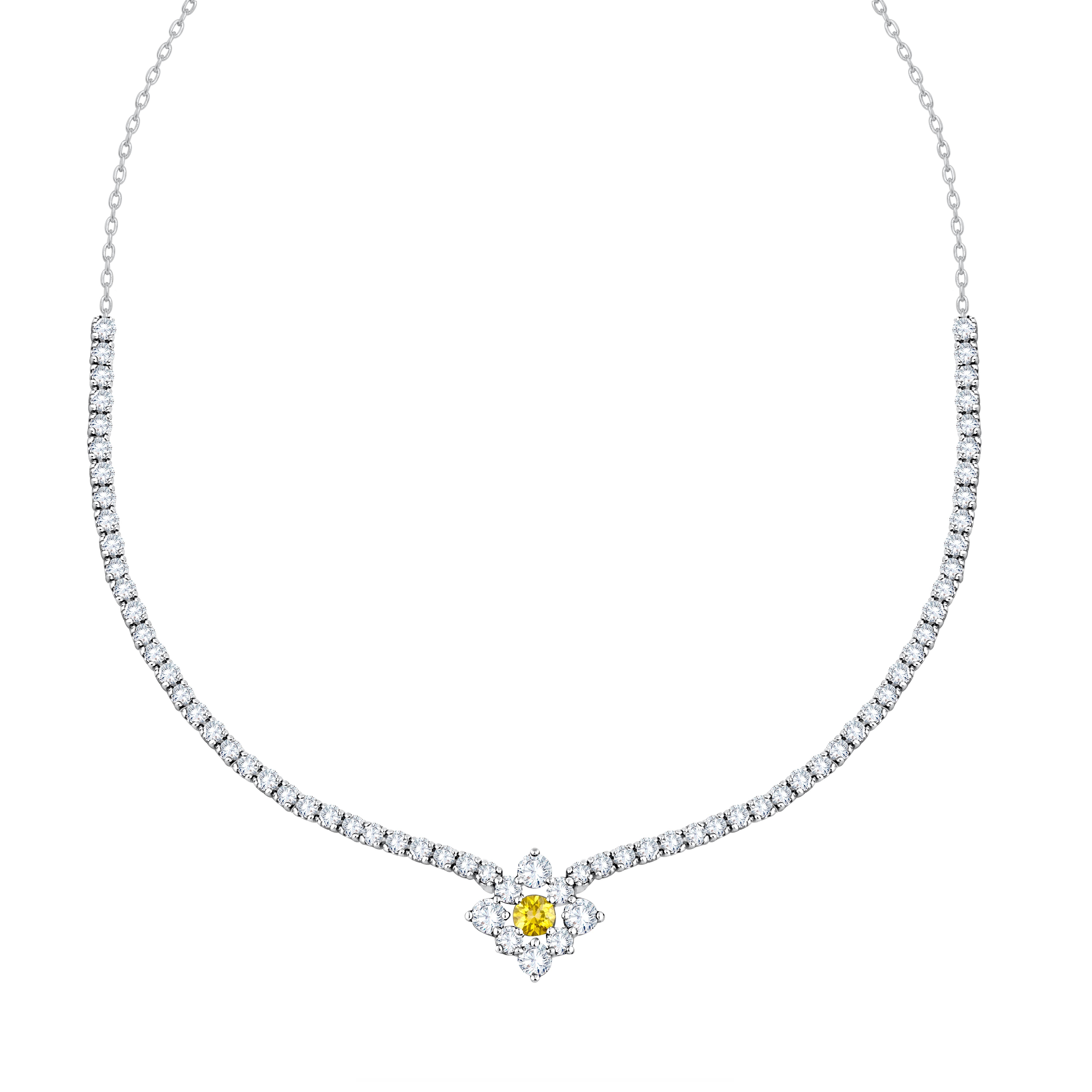 14K White Gold Round Cut Lab-Grown Diamond Necklace – 4.88 CT, fine jewellery by Luster d'Anvers, Antwerp