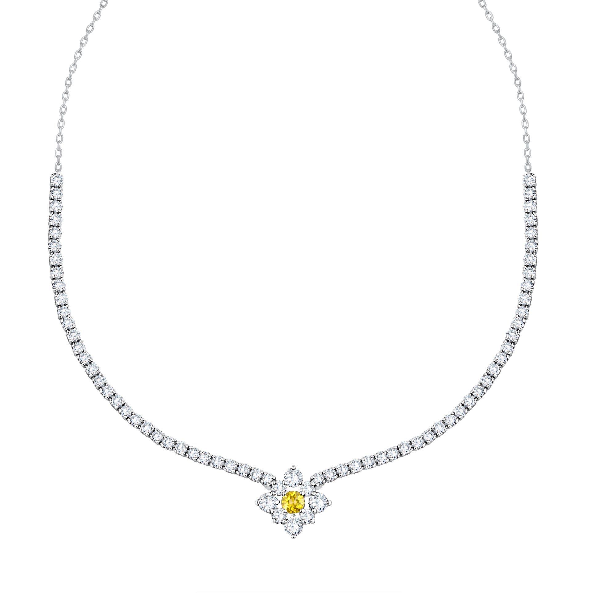 14K White Gold Round Cut Lab-Grown Diamond Necklace – 4.88 CT, fine jewellery by Luster d'Anvers, Antwerp