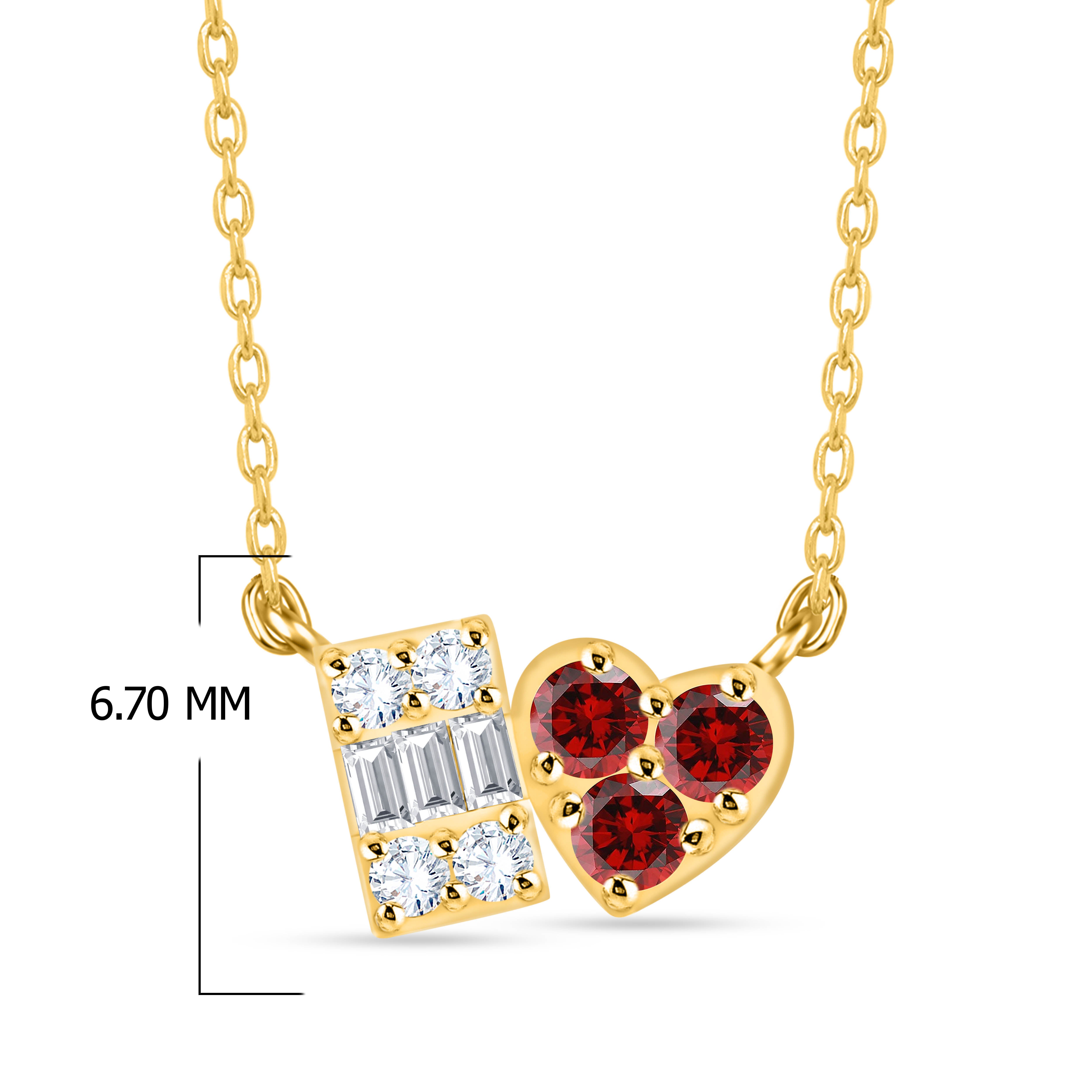 14K White Gold Multi-Shape Lab-Grown Diamond & Ruby Pendant – 0.39 CT, fine jewellery by Luster d'Anvers, Antwerp