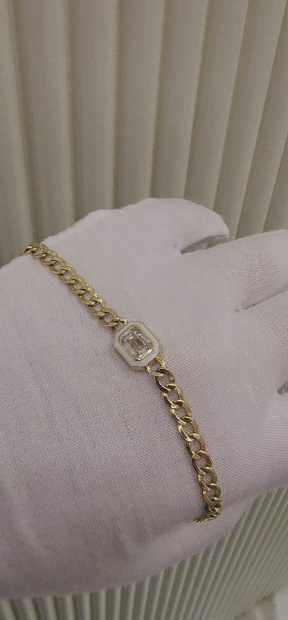 14K Yellow Gold Round Cut Lab-Grown Diamond Bracelet – 1.11 CT