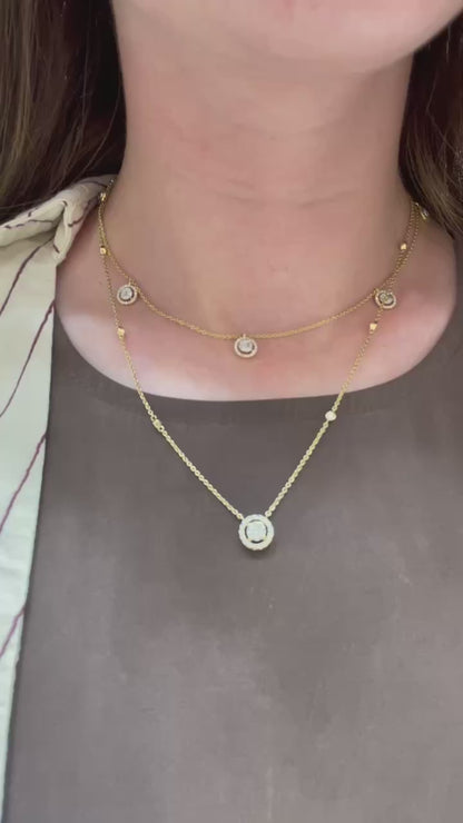 Multi-Shape Diamond Necklace in yellow gold – 0.67 CT