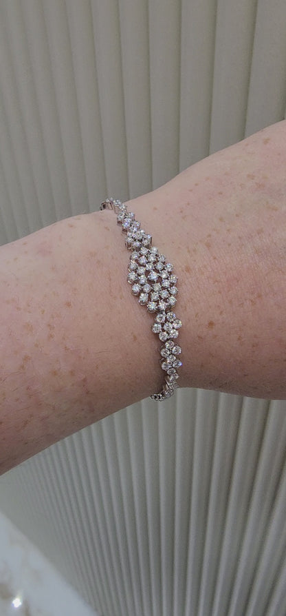 10K White Gold Round Cut Lab-Grown Diamond Bracelet – 2.52 CT