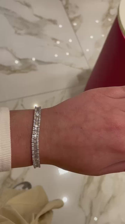 White Gold Round Cut Lab-Grown Diamond Bracelet – 6.59 CT