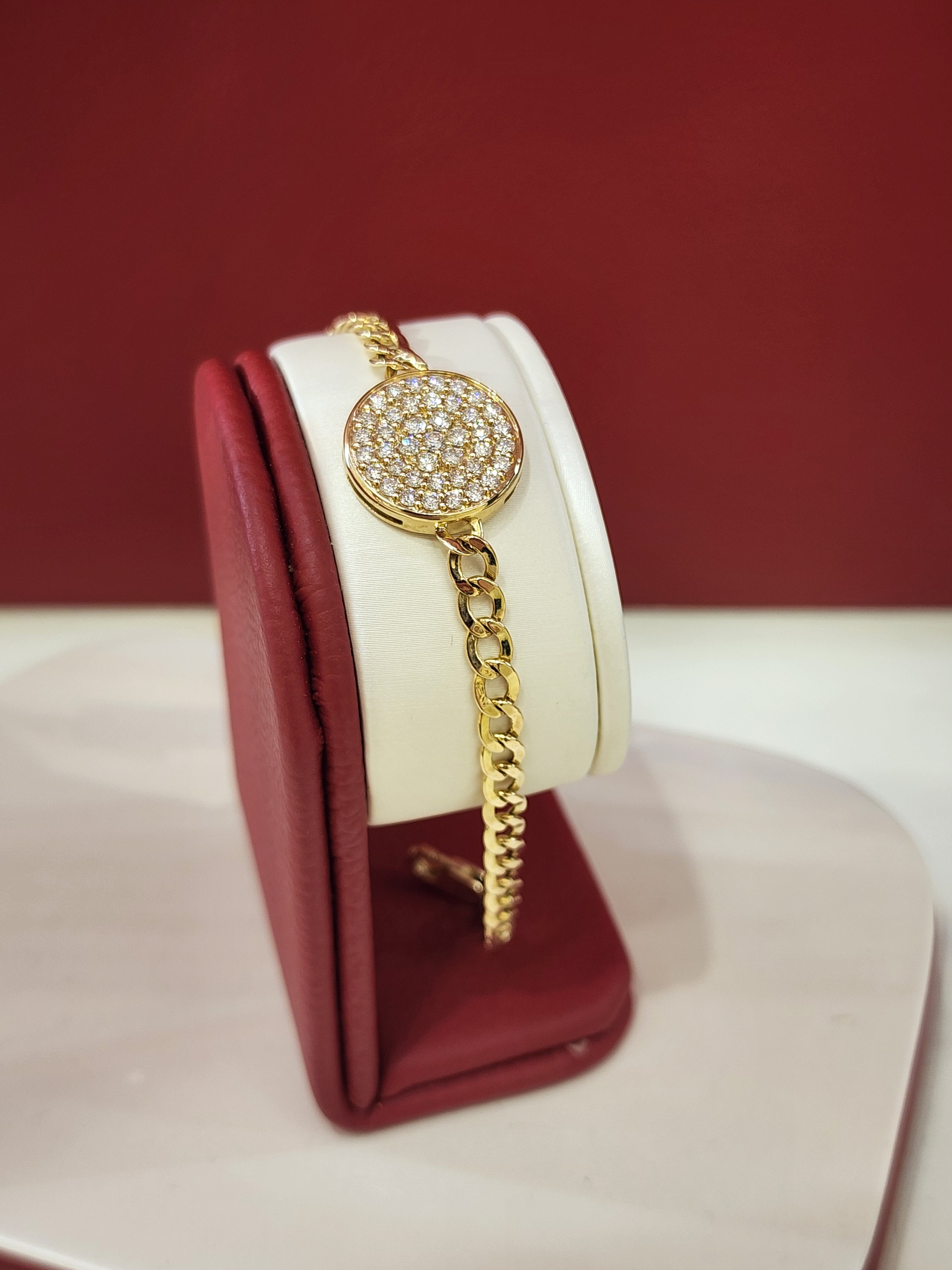 14K Yellow Gold Round Cut Lab-Grown Diamond Bracelet – 1.03 CT