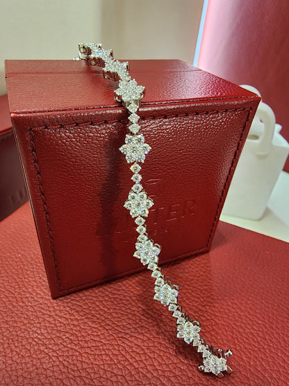 10K White Gold Round Cut Lab-Grown Diamond Bracelet – 5.44 CT