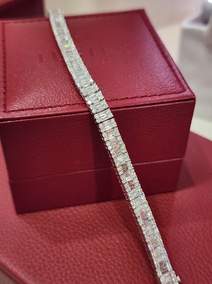 White Gold Round Cut Lab-Grown Diamond Bracelet – 6.59 CT